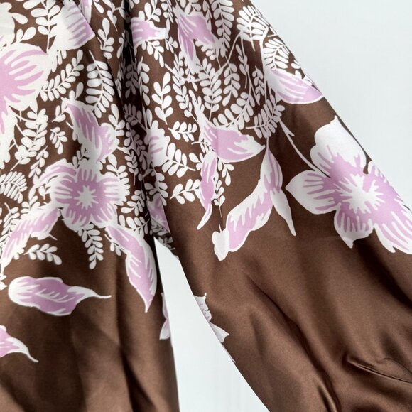 Cato Top Floral Print Cold Shoulder Halter Neckline Silky Multicolor XL NEW - Picture 5 of 9